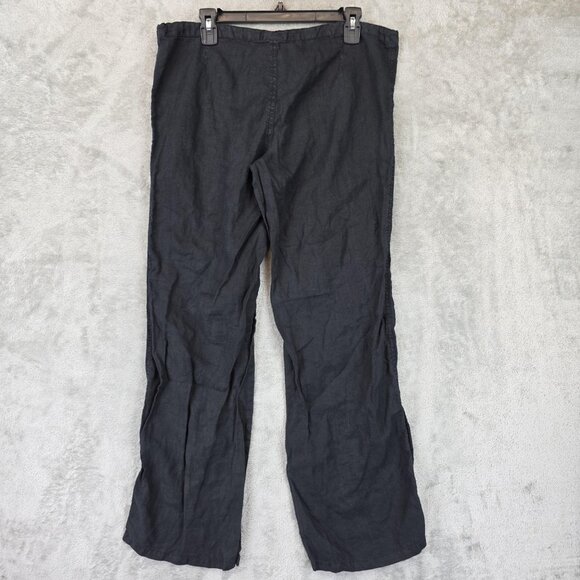 Victoria's Secret Pants Womens 8 Black Linen Drawstring Wide Leg Beach Lounge - Picture 8 of 12